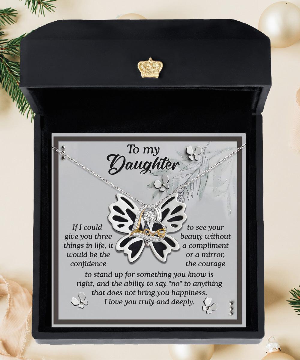 Daughter Birthday, Graduation, Christmas Inspirational Gift  - See Your Beauty - Love Dancing Heart Pendant Necklace - Mallard Moon Gift Shop