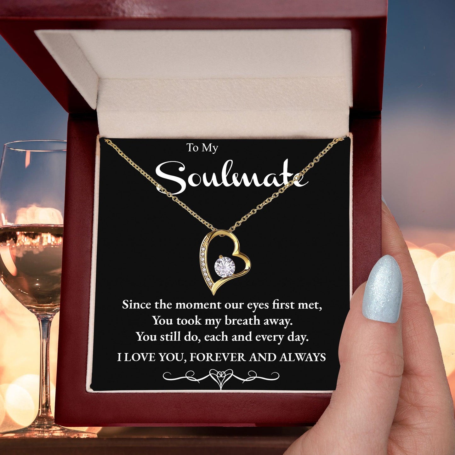 Soulmate You Take my Breath Away Forever Love Heart Necklace - Mallard Moon Gift Shop