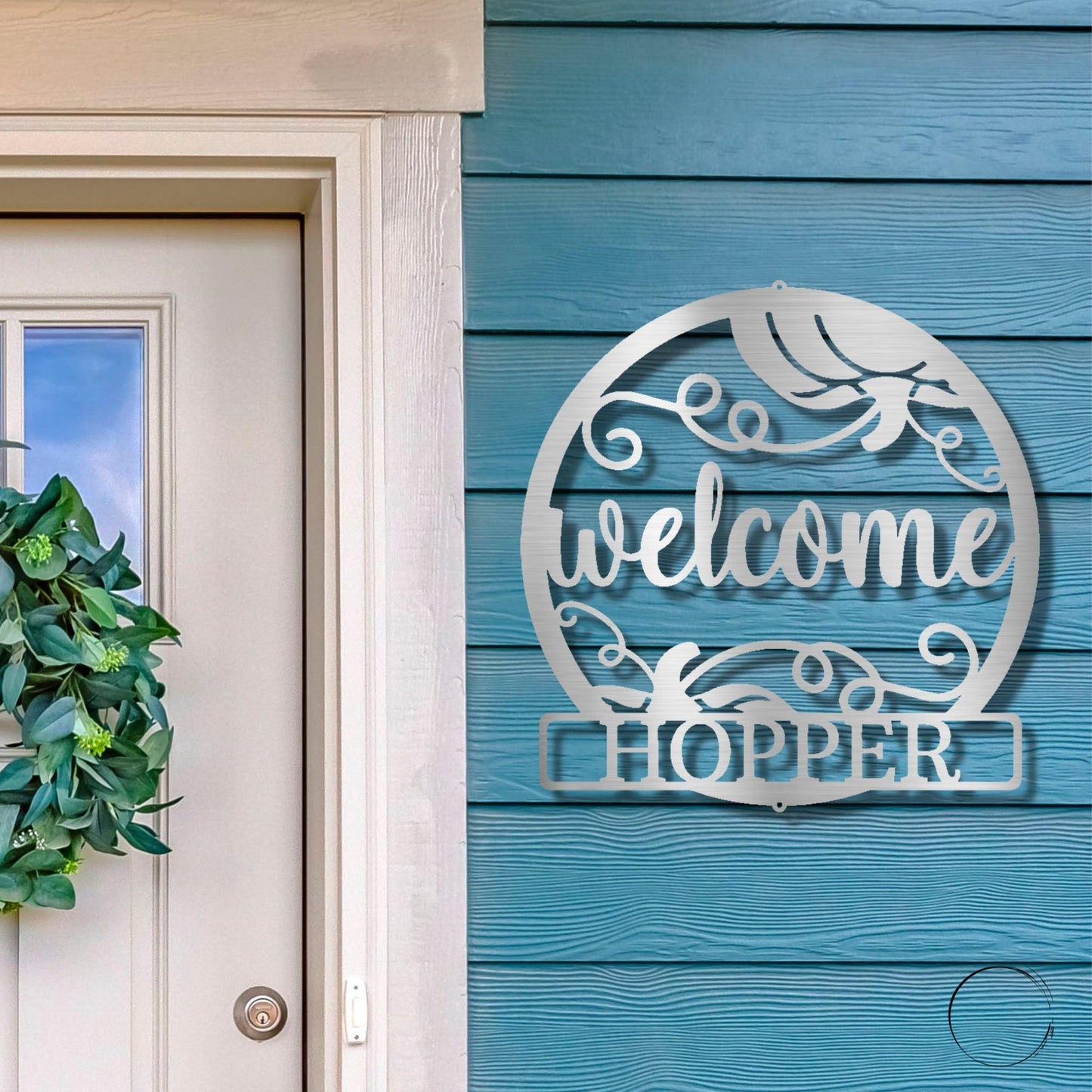 Welcome Fall Custom Monogram Indoor Outdoor Steel Wall Sign - Mallard Moon Gift Shop