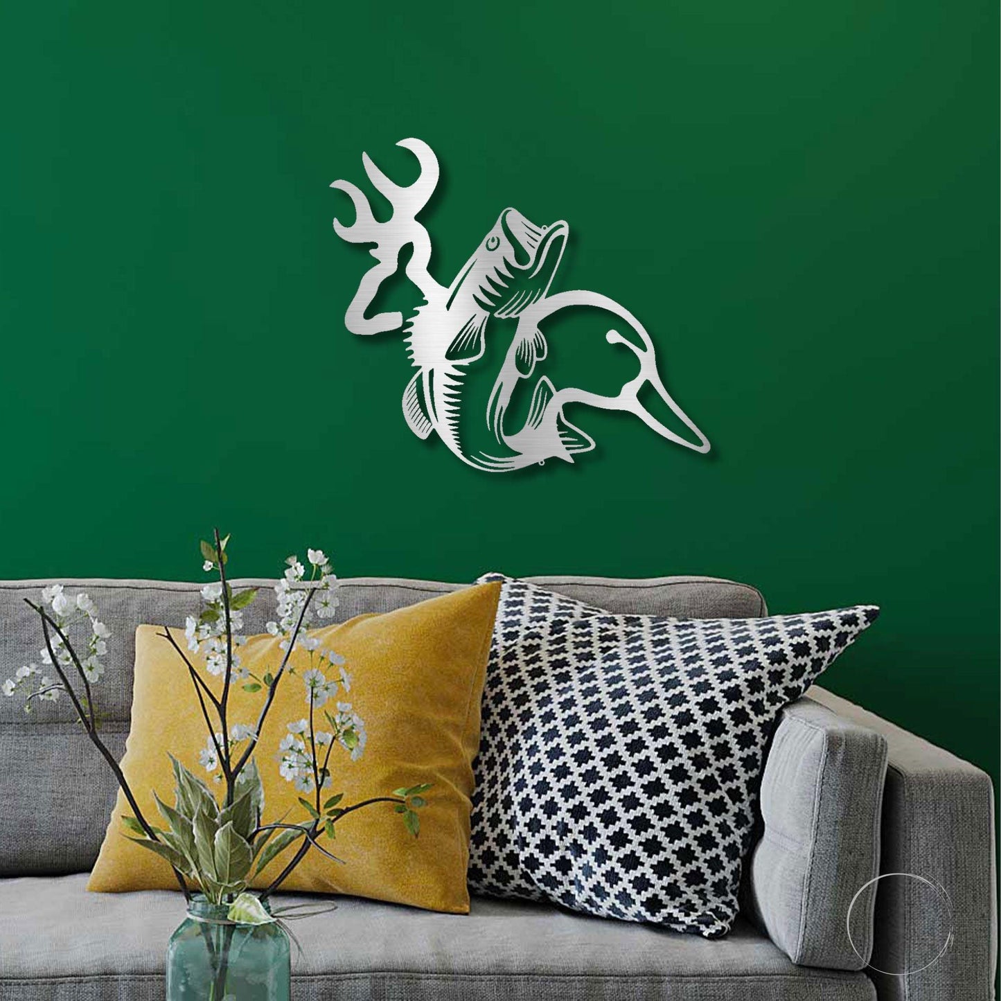 Wildlife Calling Fishing Deer Duck Hunting Metal Art Wall Sign - Mallard Moon Gift Shop