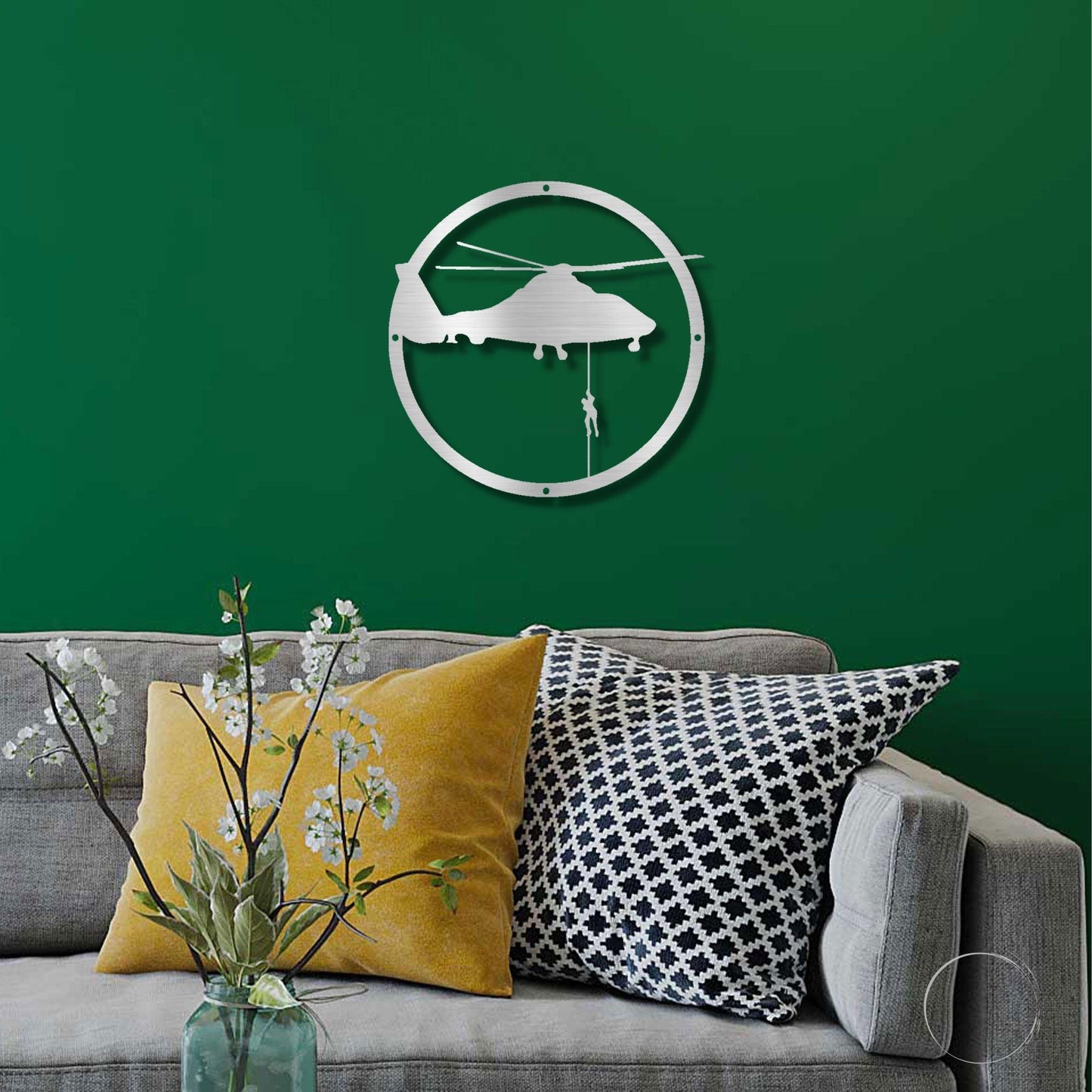 Helicopter Drop Metal Art Wall Sign - Mallard Moon Gift Shop