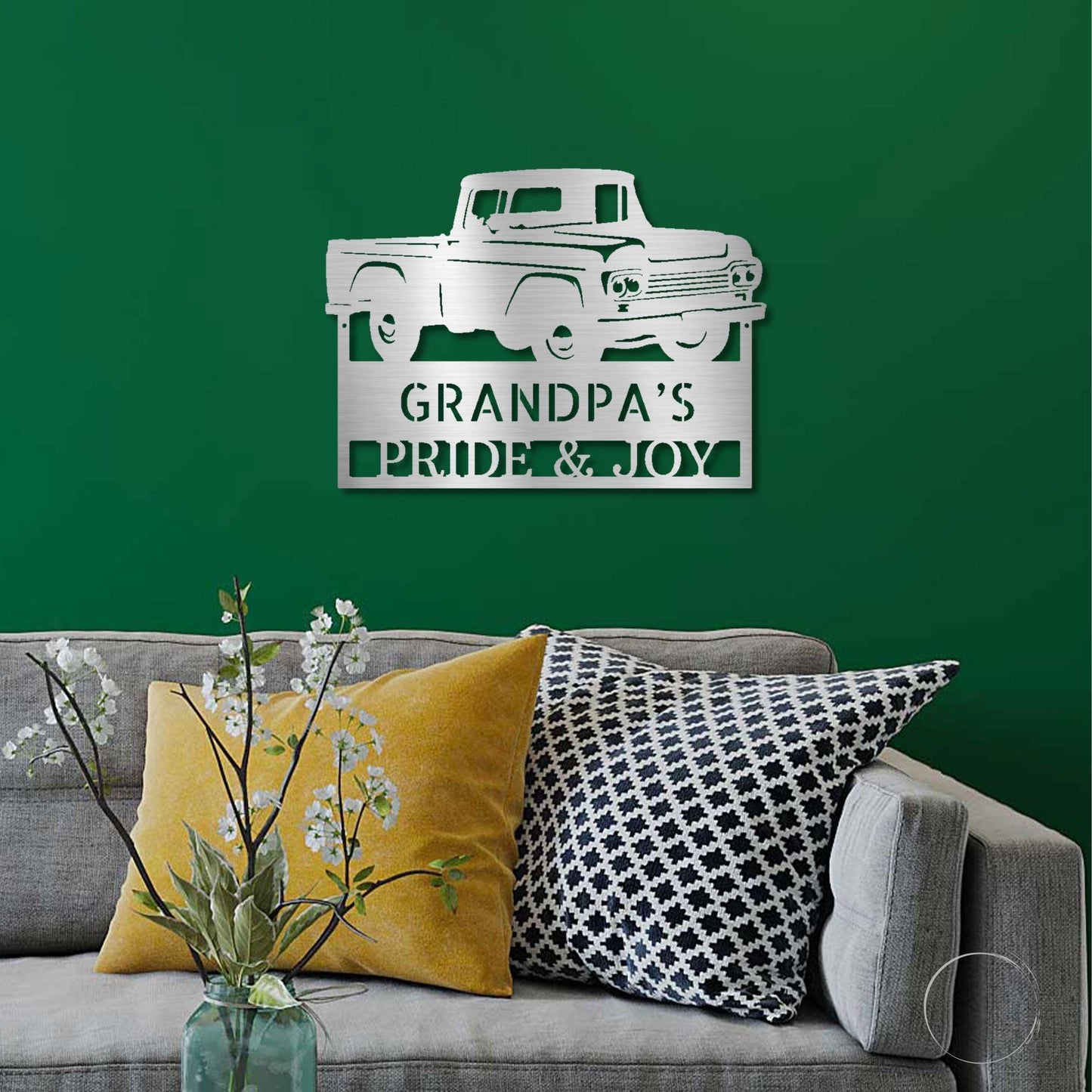 Classic Pickup Truck Custom Name Metal Wall Art - Mallard Moon Gift Shop