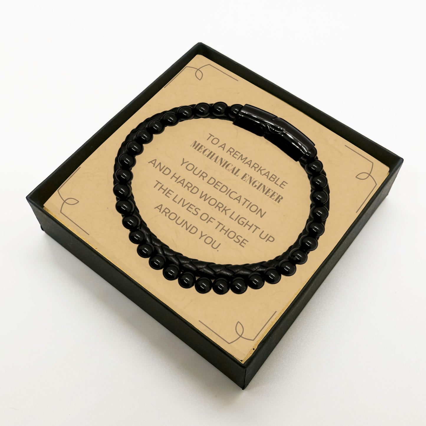 Remarkable Mechanical Engineer Gifts Inspirational Birthday Christmas Unique Stone Leather Bracelets For Mechanical Engineer, Coworkers, Men, Women, Friends - Mallard Moon Gift Shop