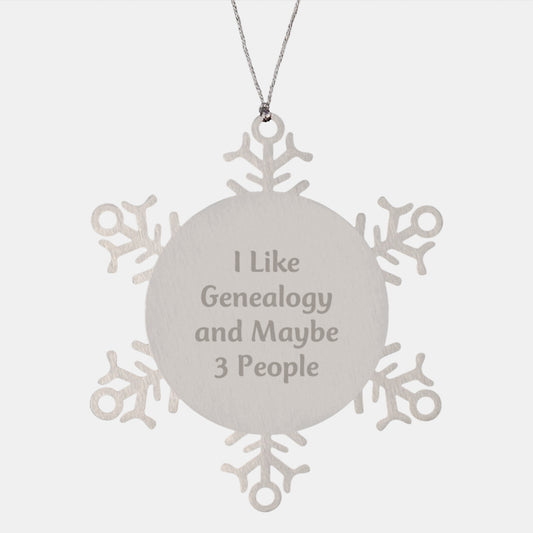 Genealogy Enthusiast Snowflake Ornament, Funny Quote Gifts from Family for Women, Unique Christmas Unique Gifts - Image 1