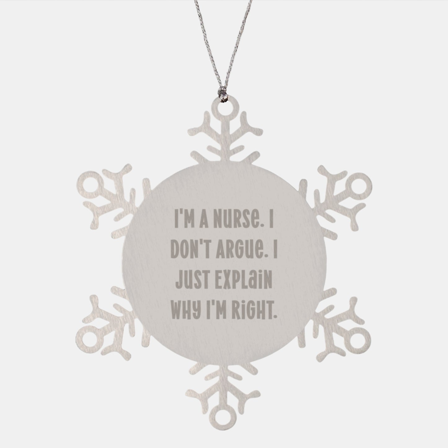 Funny Nurse Snowflake Ornament Gifts for Nurse Friends from Men, Unique Christmas Unique Gifts for Nurse Coworkers, Snowflake Ornament Present for Nurse Family - Image 1