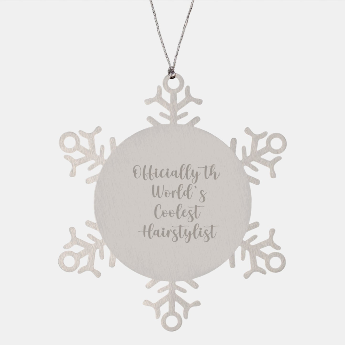 Hairstylist Snowflake Ornament Gifts from Friends for Christmas Officially The World's Coolest Hairstylist - Image 1