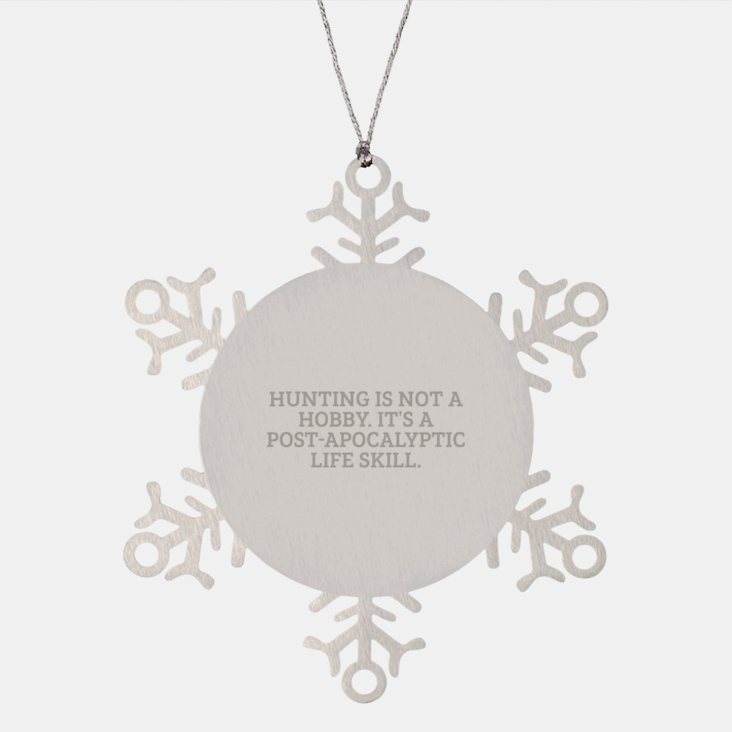 Funny Hunting Gifts from Men to Hunting Enthusiasts, Christmas Unique Gifts for the Post-apocalyptic Life Skill, Snowflake Ornament Made of Stainless Steel - Image 1