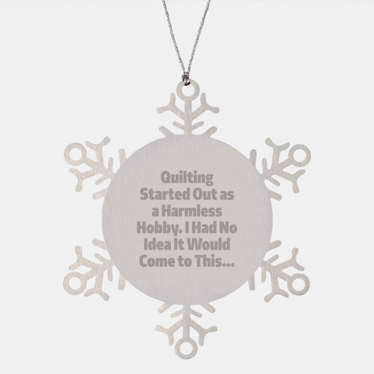 Quilting Delights, Snowflake Ornament Gifts from Friends, for Quilting Enthusiasts, Funny Quote Christmas Unique Gifts - Image 1
