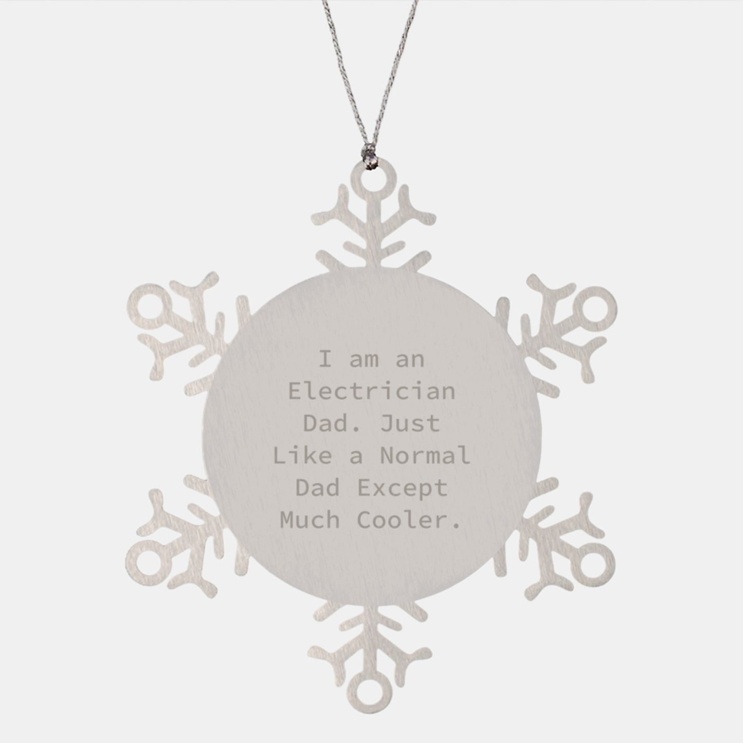 Gifts for Electrician Dad Snowflake Ornament - Unique Christmas Unique Gifts from Husband to Electrician Men - Image 1