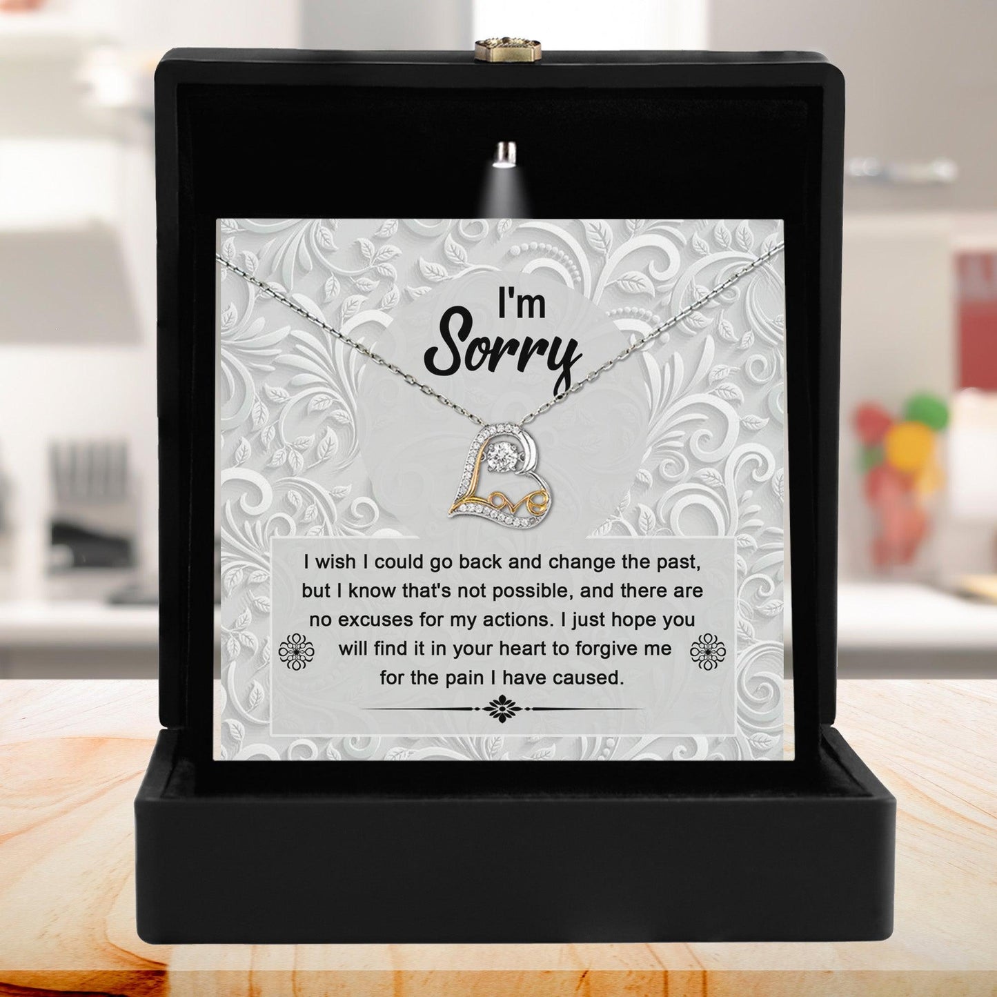 Apology Gift for Girlfriend, Wife, Soulmate - Sorry, Change The Past - Love Dancing Heart Pendant Necklace - Mallard Moon Gift Shop