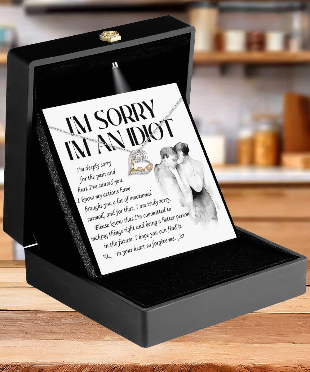 Apology Gift for Girlfriend, Wife, Soulmate - Sorry, Emotional Turmoil - Love Dancing Heart Pendant Necklace - Mallard Moon Gift Shop