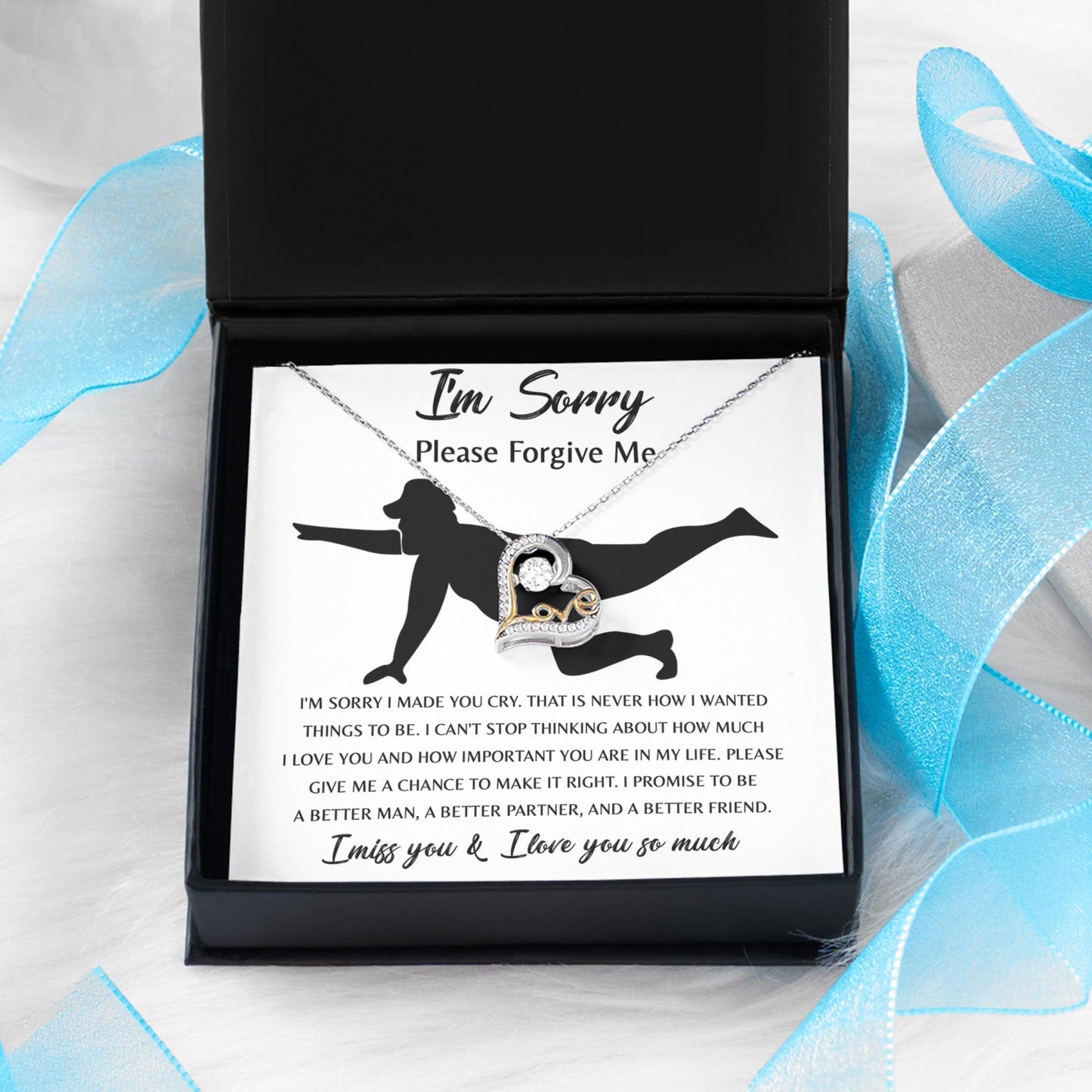 Apology Gift for Girlfriend, Wife, Soulmate - Sorry, Things To Be - Love Dancing Heart Pendant Necklace - Mallard Moon Gift Shop