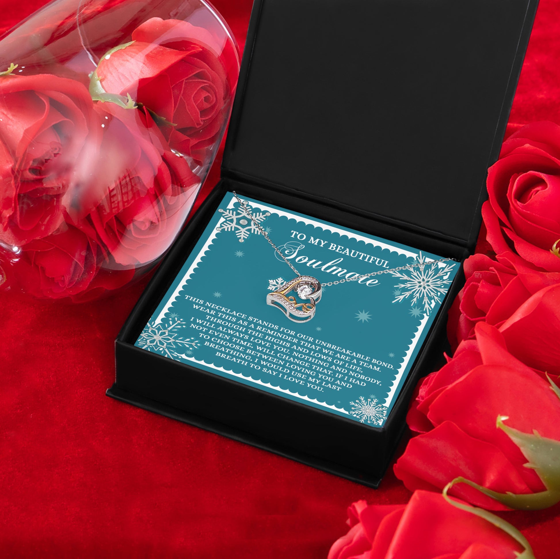 Gift for Soulmate - A Team - Love Dancing Heart Pendant Necklace - Mallard Moon Gift Shop