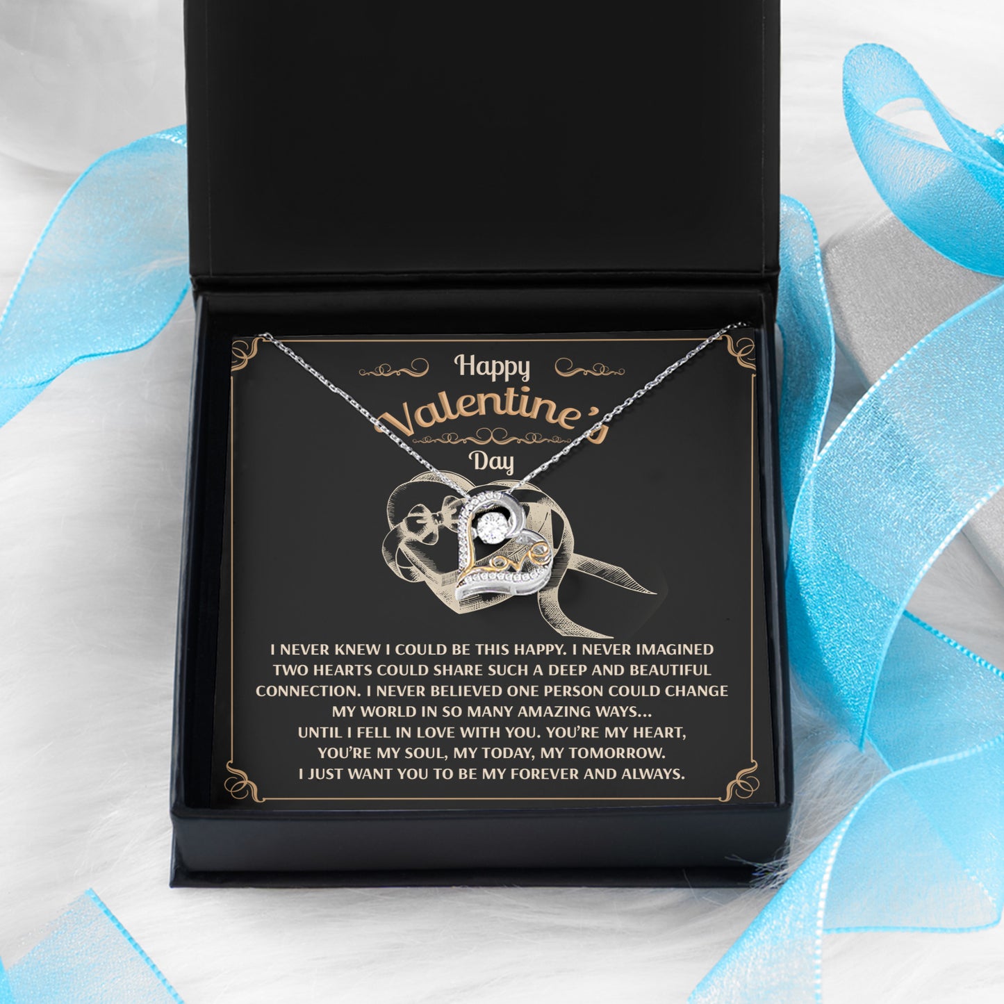 You’re My Forever - Love Dancing Heart Necklace - A Timeless Expression of Love for Your Soulmate - Heartfelt Gift for Valentine's Day - Mallard Moon Gift Shop