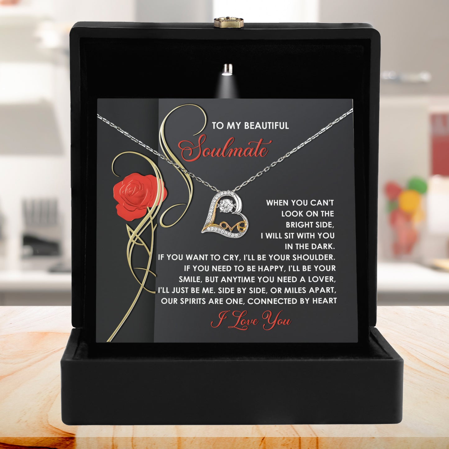 To My Smokin' Hot Soulmate - Love Dancing Heart Necklace – A Bold and Passionate Valentine’s Day Gift for Your Forever Love - Mallard Moon Gift Shop