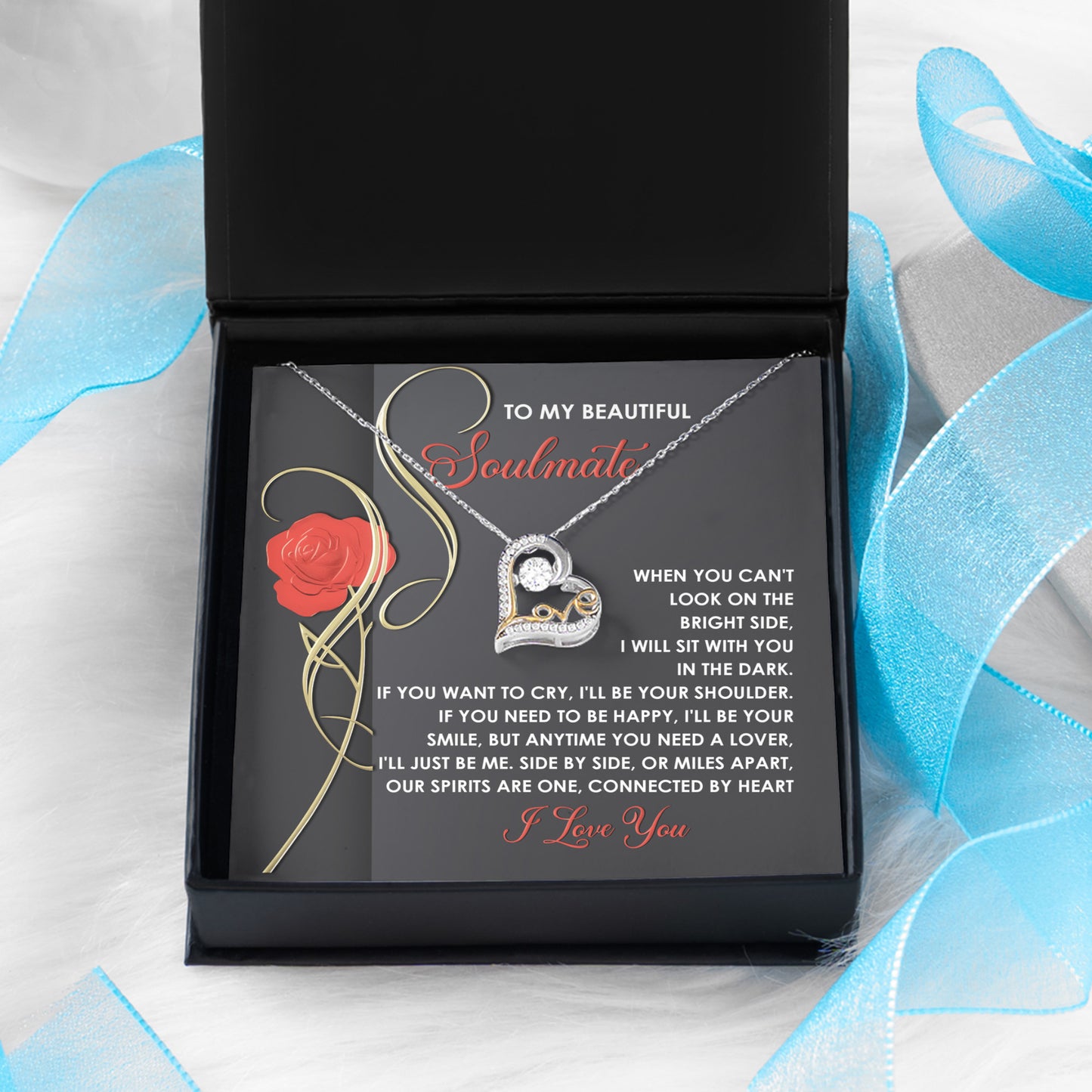 To My Smokin' Hot Soulmate - Love Dancing Heart Necklace – A Bold and Passionate Valentine’s Day Gift for Your Forever Love - Mallard Moon Gift Shop