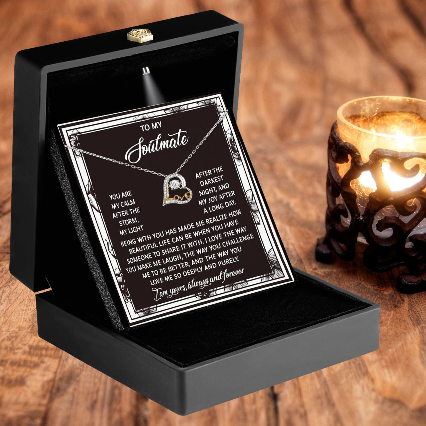 To My Soulmate - Love Dancing Heart Necklace – A Romantic Valentine’s Day Gift with a Heartfelt Message - Mallard Moon Gift Shop