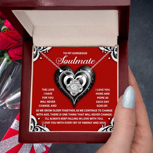 To My Gorgeous Soulmate - Love Knot Necklace – A Romantic Gift to Celebrate Everlasting Love - Mallard Moon Gift Shop