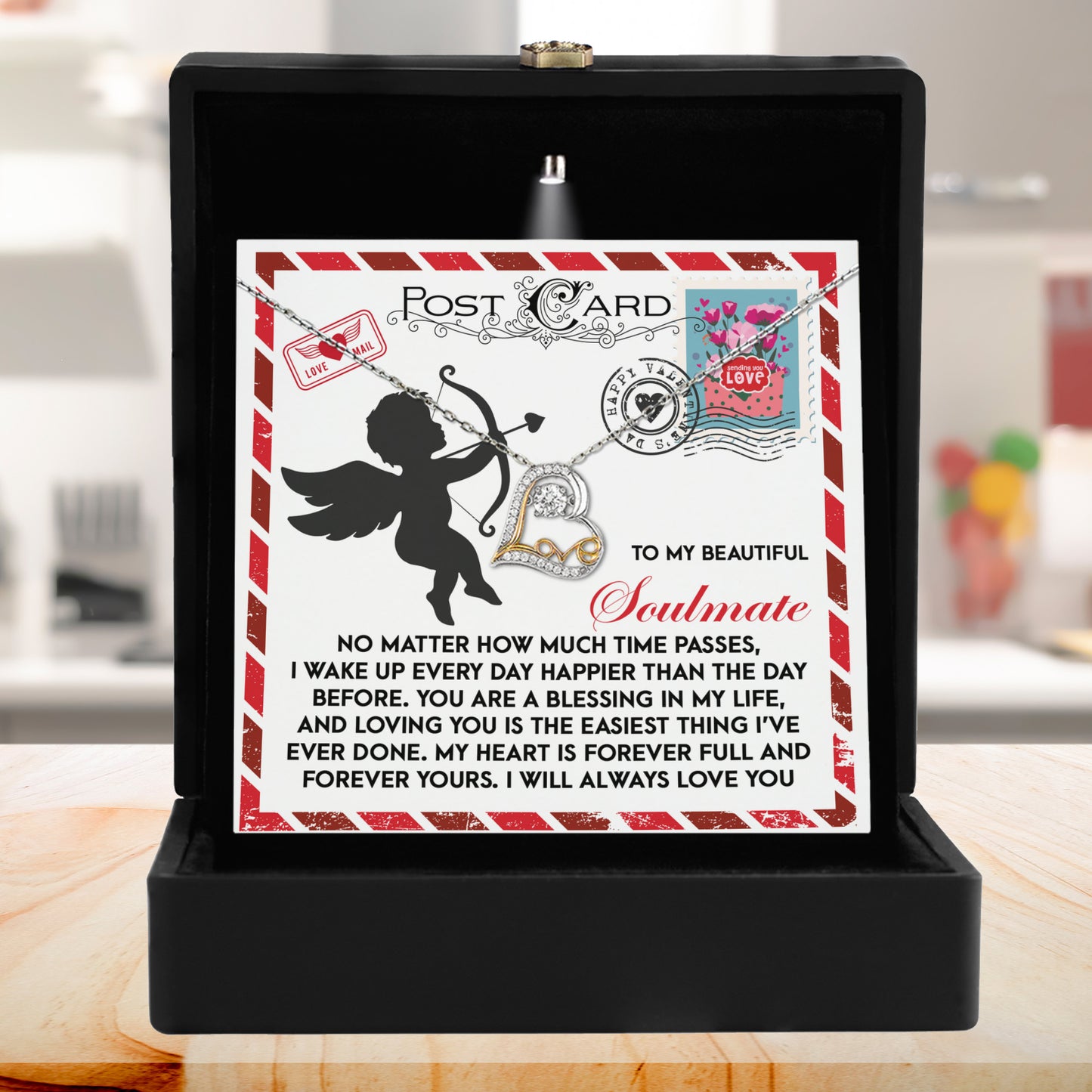 Cupid’s Official Love Report - Love Dancing Heart Necklace – A Fun and Heartfelt Valentine’s Day Gift - Mallard Moon Gift Shop