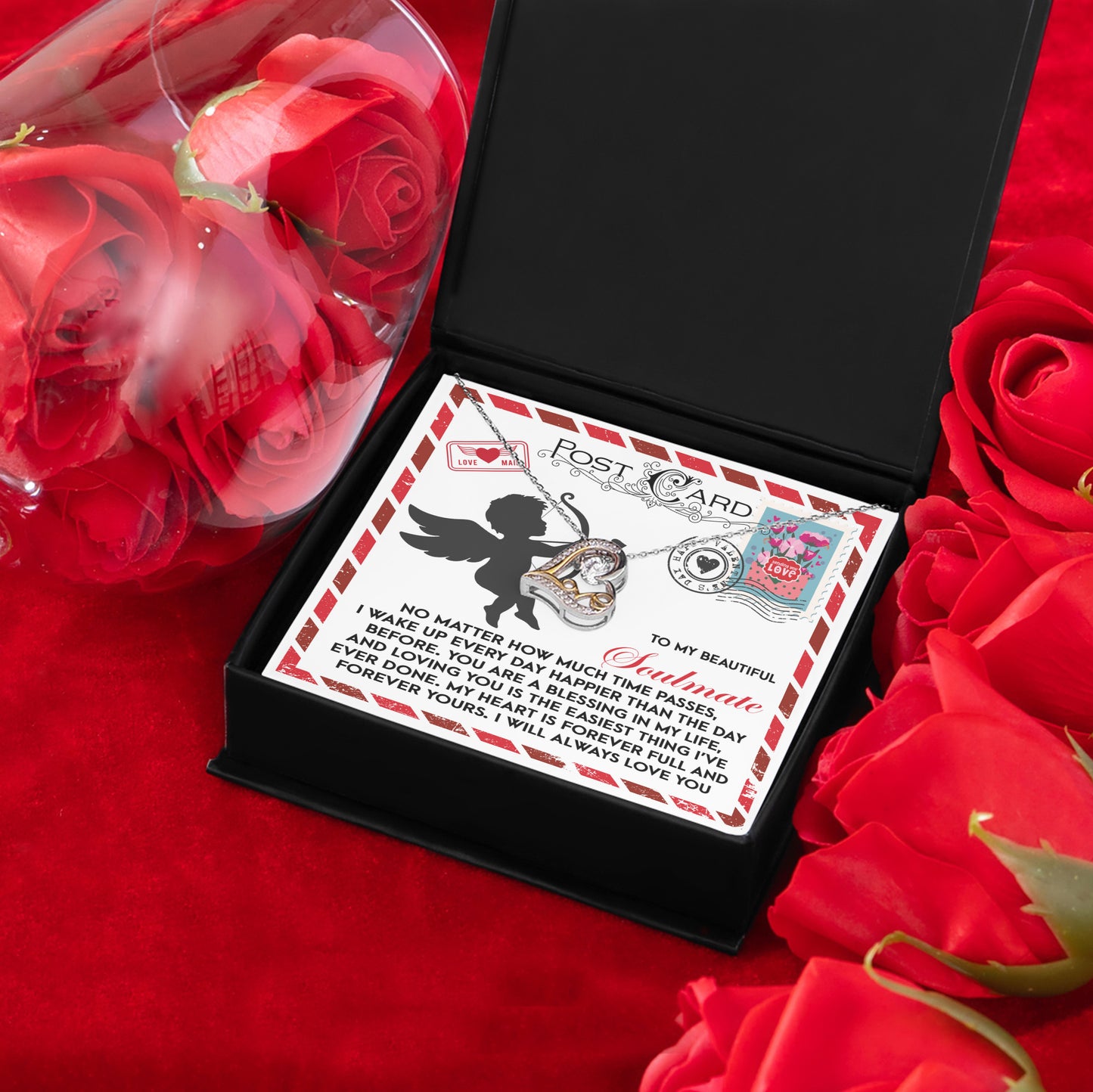 Cupid’s Official Love Report - Love Dancing Heart Necklace – A Fun and Heartfelt Valentine’s Day Gift - Mallard Moon Gift Shop