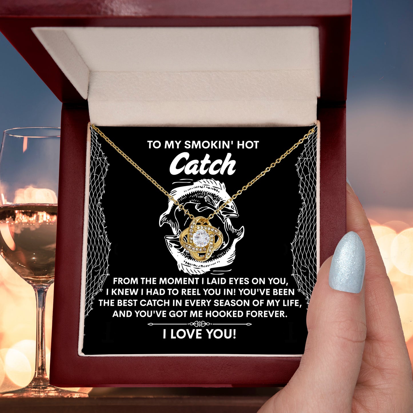 Gift for Soulmate - Got Me Hooked - Love Knot Pendant Necklace - Mallard Moon Gift Shop