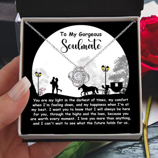 Romantic Anniversary, Valentine's Day Gift for Soulmate, Wife, Girlfriend - Light Of My Life - Love Knot Pendant Necklace - Mallard Moon Gift Shop