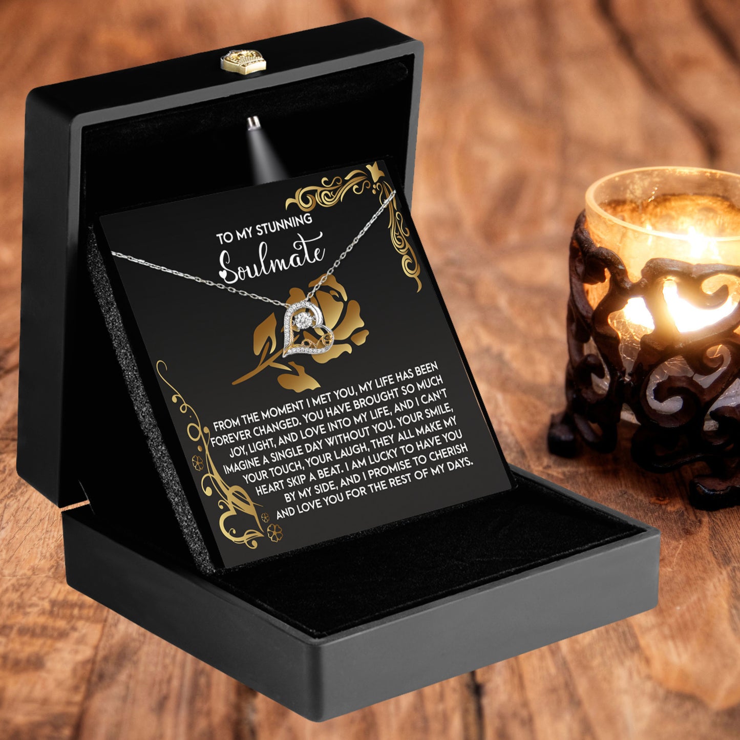 To My Soulmate - Love Dancing Heart Necklace – A Meaningful Valentine’s Gift Celebrating Trust, Devotion, and Shared Dreams - Mallard Moon Gift Shop