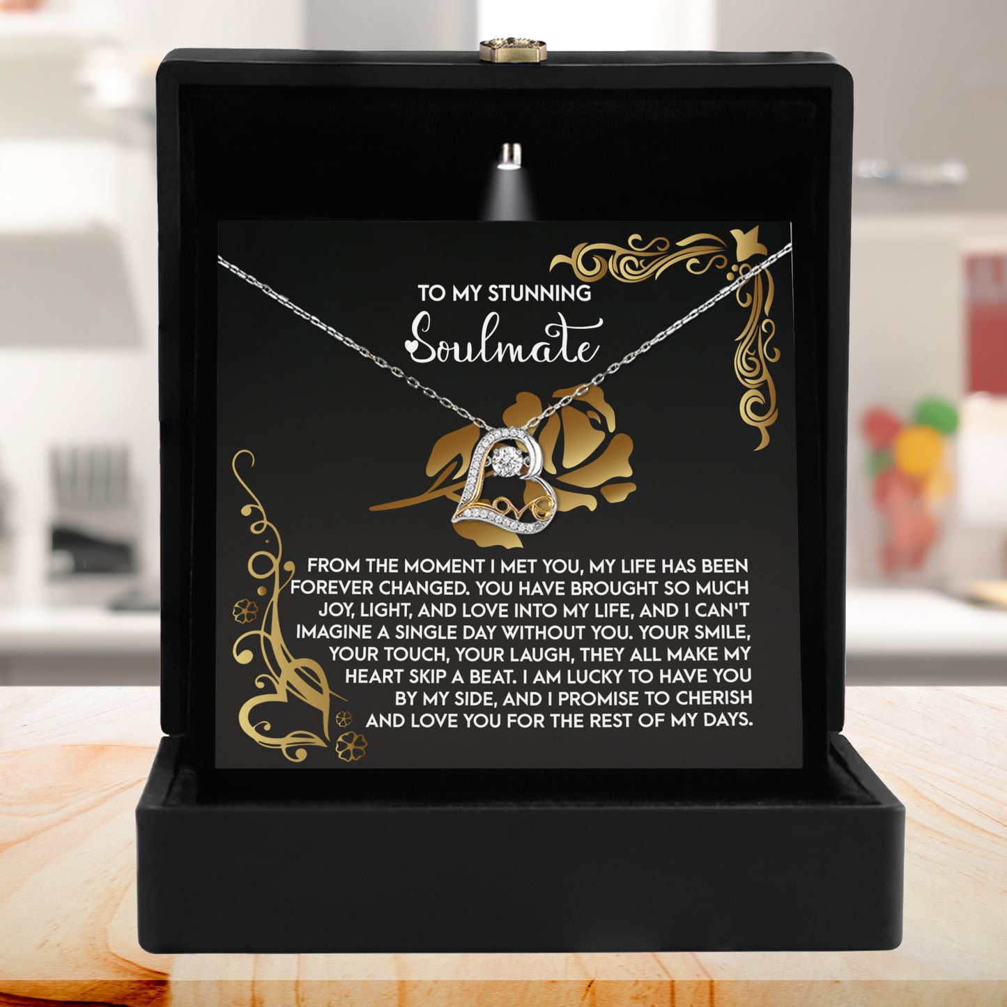 To My Soulmate - Love Dancing Heart Necklace – A Meaningful Valentine’s Gift Celebrating Trust, Devotion, and Shared Dreams - Mallard Moon Gift Shop