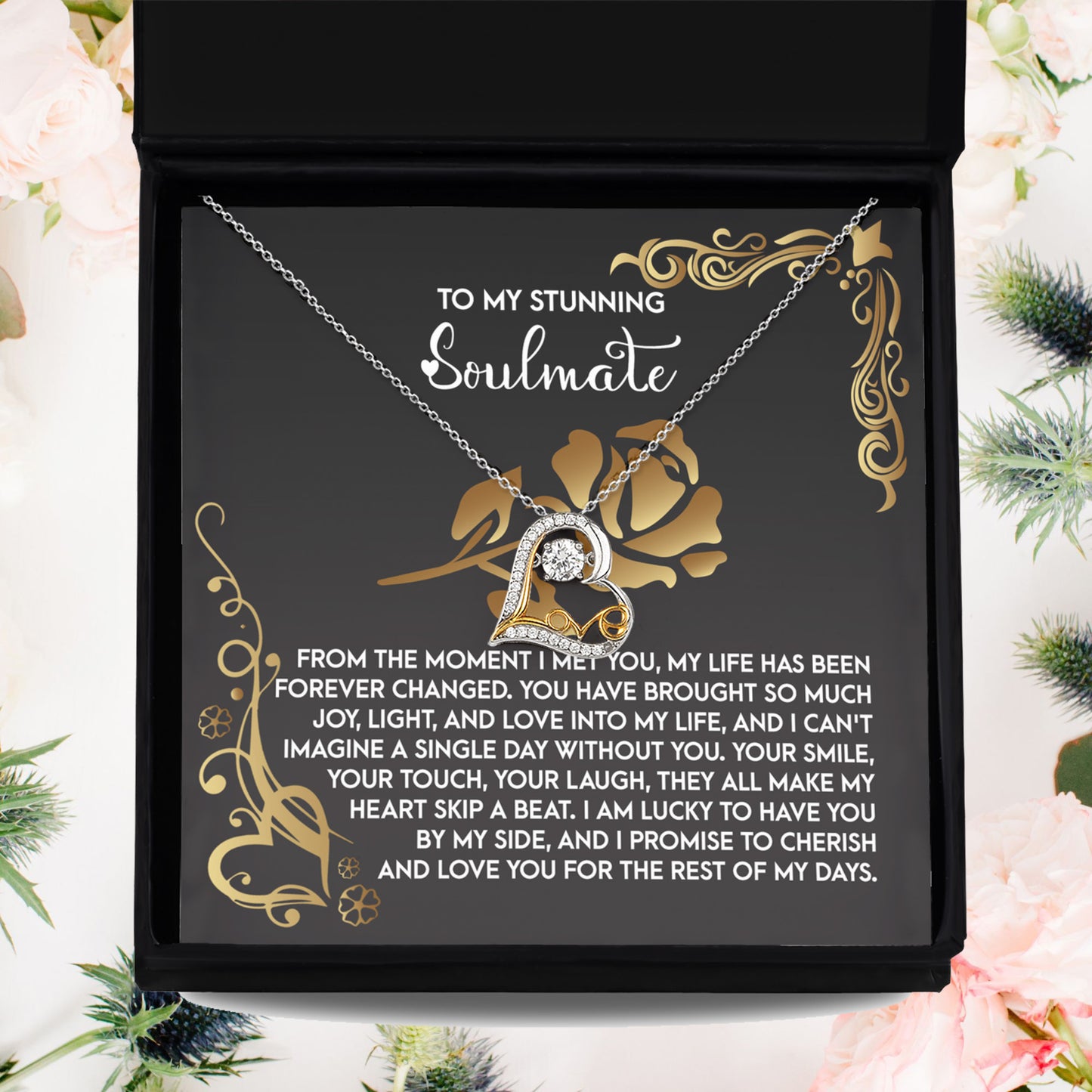 To My Soulmate - Love Dancing Heart Necklace – A Meaningful Valentine’s Gift Celebrating Trust, Devotion, and Shared Dreams - Mallard Moon Gift Shop