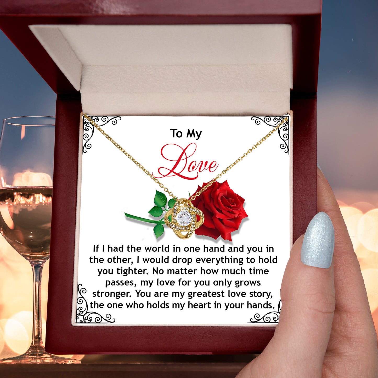 Romantic Anniversary, Valentine's Day Gift for Soulmate, Wife, Girlfriend - Greatest Love Story - Love Knot Pendant Necklace - Mallard Moon Gift Shop