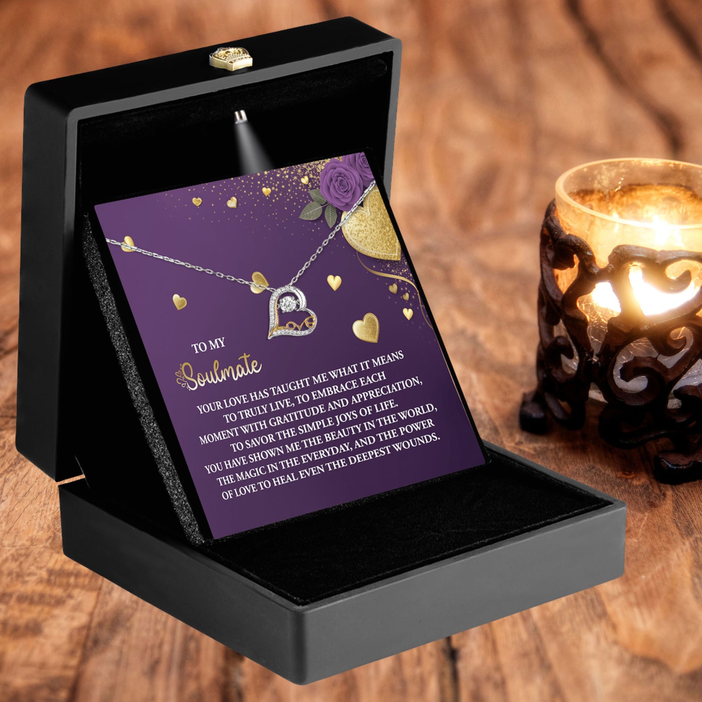 To My Soulmate - Love Dancing Heart Necklace – A Beautiful Valentine’s Day Gift Celebrating Love, Joy, and Healing - Mallard Moon Gift Shop