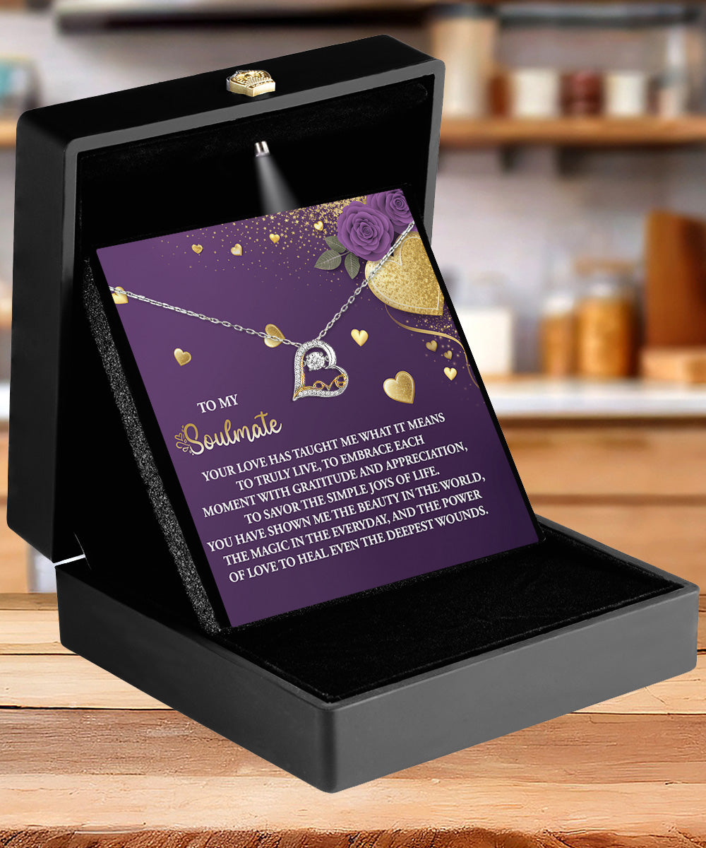 To My Soulmate - Love Dancing Heart Necklace – A Beautiful Valentine’s Day Gift Celebrating Love, Joy, and Healing - Mallard Moon Gift Shop
