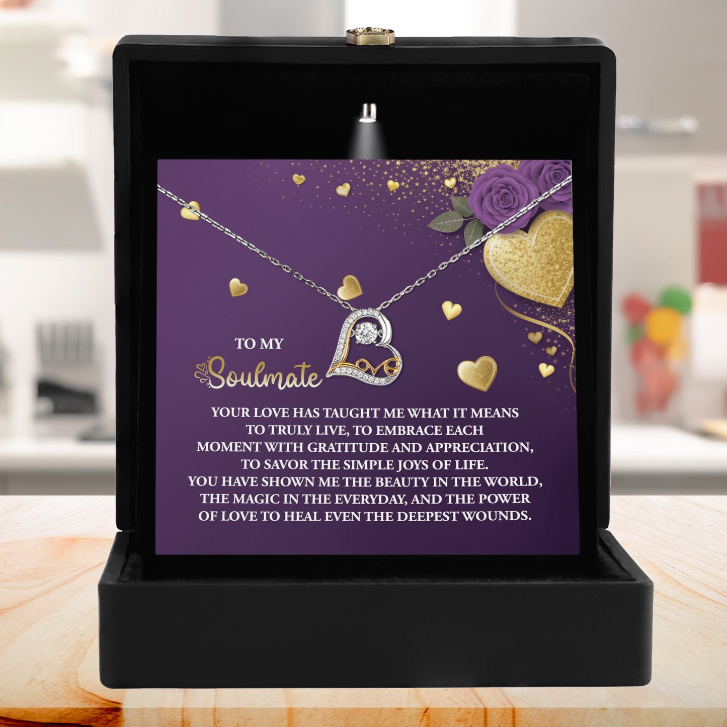 To My Soulmate - Love Dancing Heart Necklace – A Beautiful Valentine’s Day Gift Celebrating Love, Joy, and Healing - Mallard Moon Gift Shop