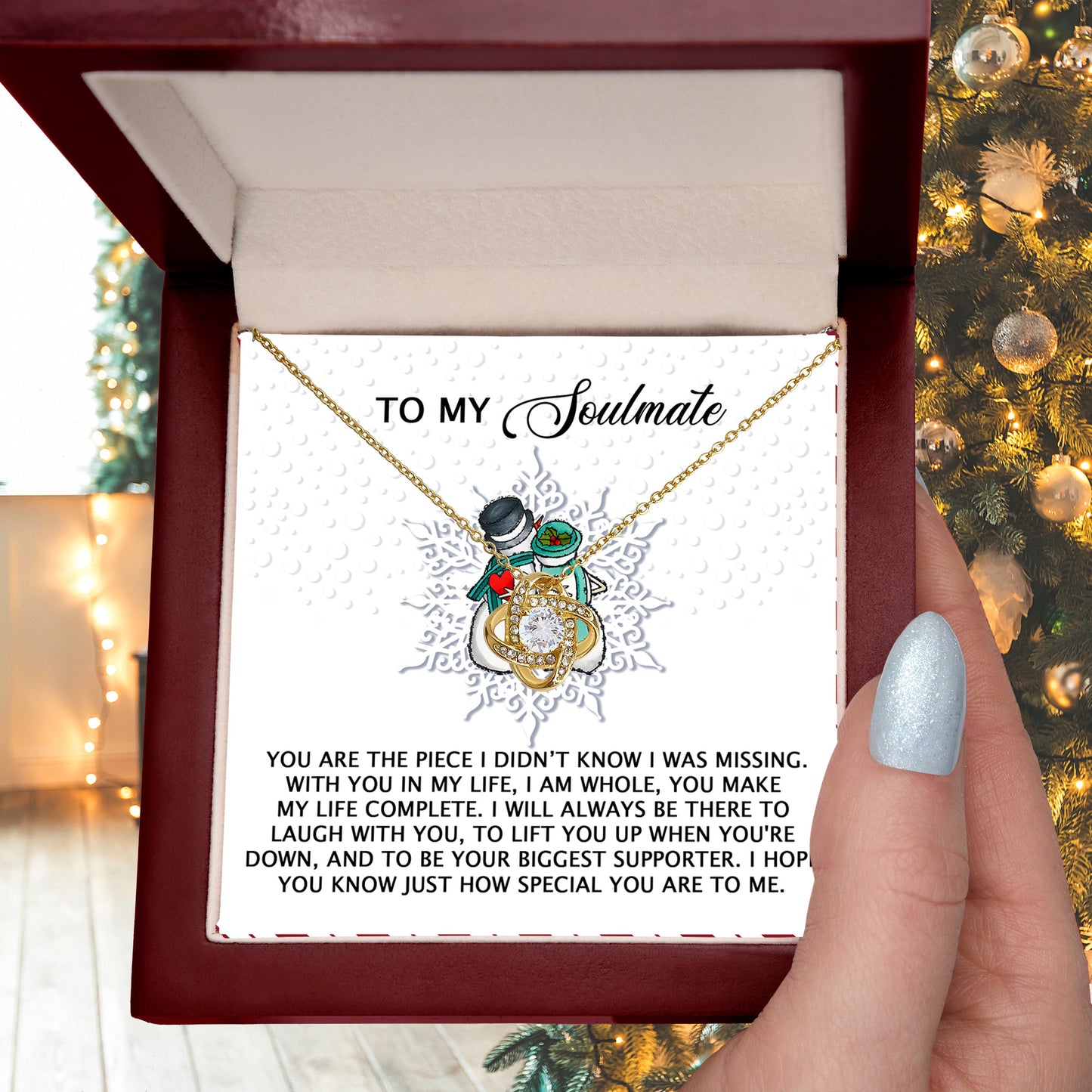 Gift for Soulmate - Laugh With You - Love Knot Pendant Necklace - Mallard Moon Gift Shop