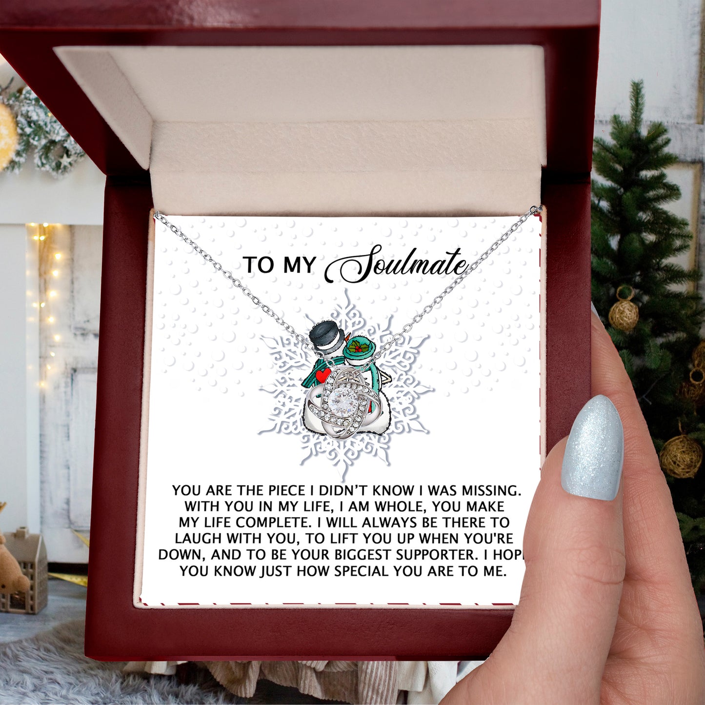 Gift for Soulmate - Laugh With You - Love Knot Pendant Necklace - Mallard Moon Gift Shop