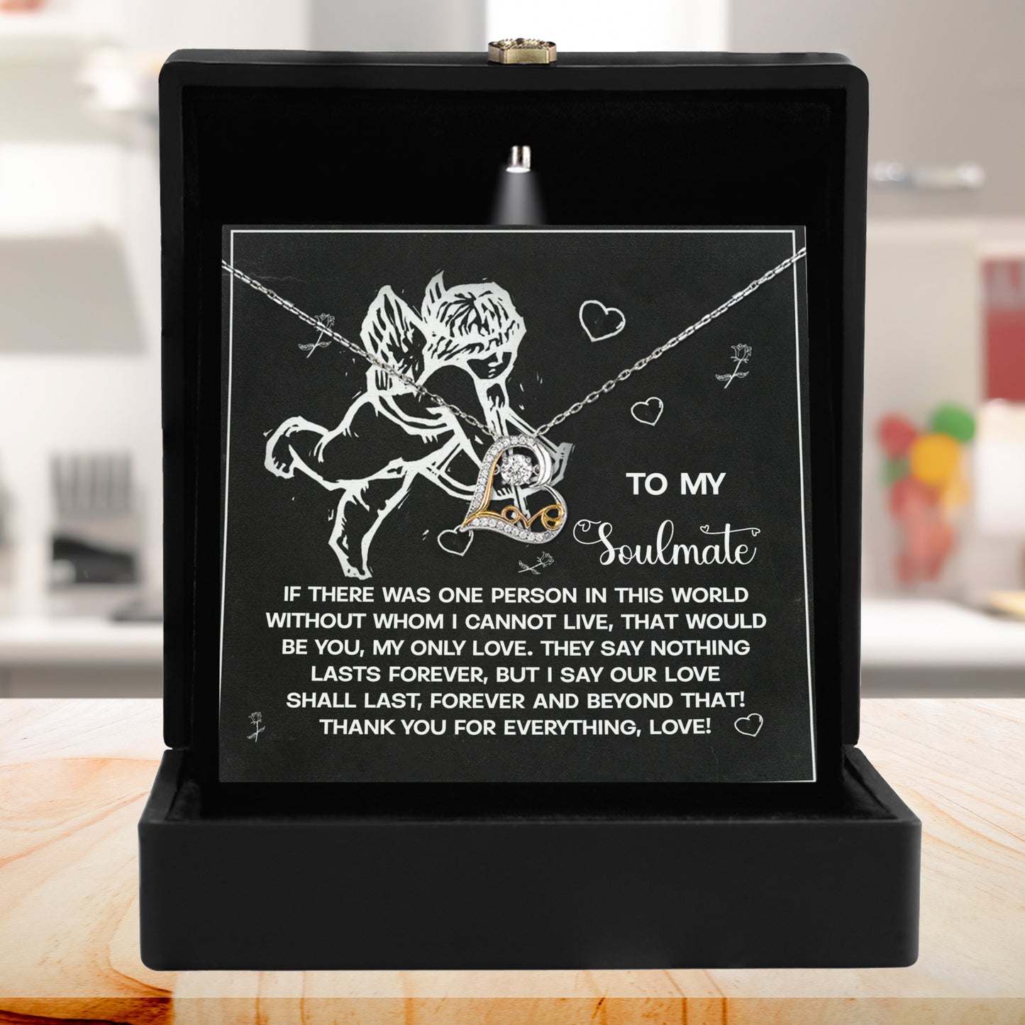 To My Soulmate - Love Dancing Heart Necklace – A Heartfelt Gift to Celebrate Love That Lasts Forever - Mallard Moon Gift Shop