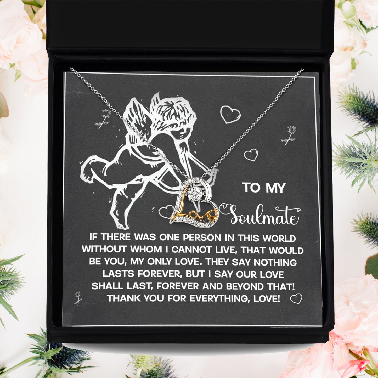 To My Soulmate - Love Dancing Heart Necklace – A Heartfelt Gift to Celebrate Love That Lasts Forever - Mallard Moon Gift Shop