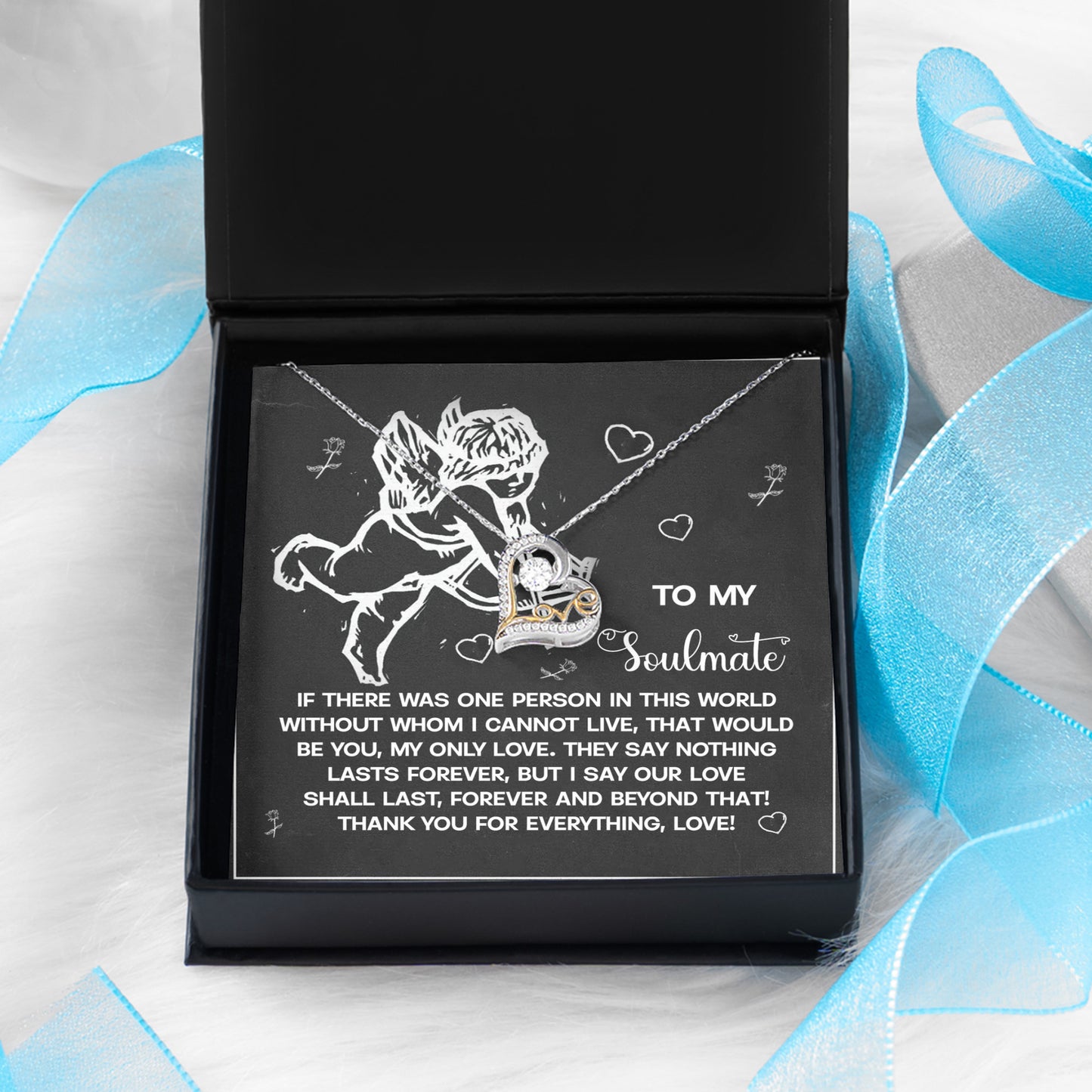 To My Soulmate - Love Dancing Heart Necklace – A Heartfelt Gift to Celebrate Love That Lasts Forever - Mallard Moon Gift Shop
