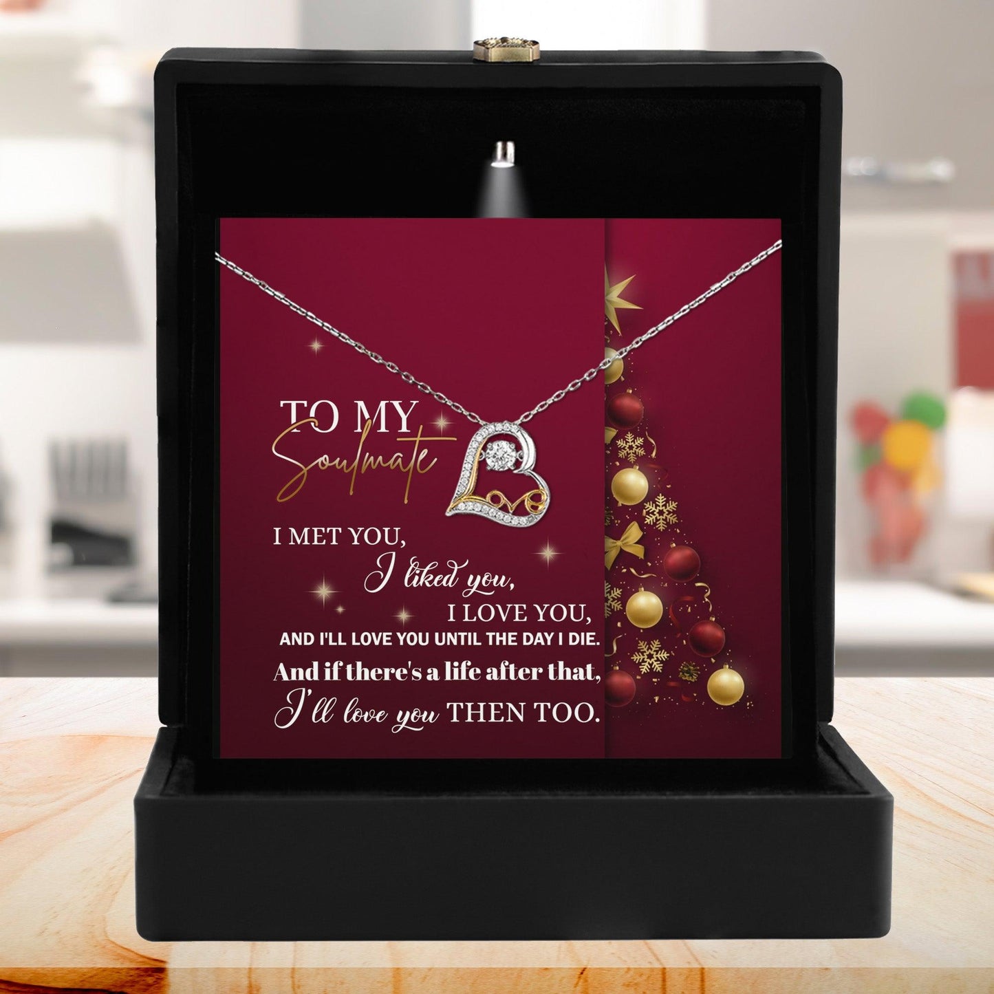 To My Soulmate I Love You Until the Day I Die Christmas Anniversary Heart Pendant Necklace for Wife Girlfriend Jewelry - Mallard Moon Gift Shop