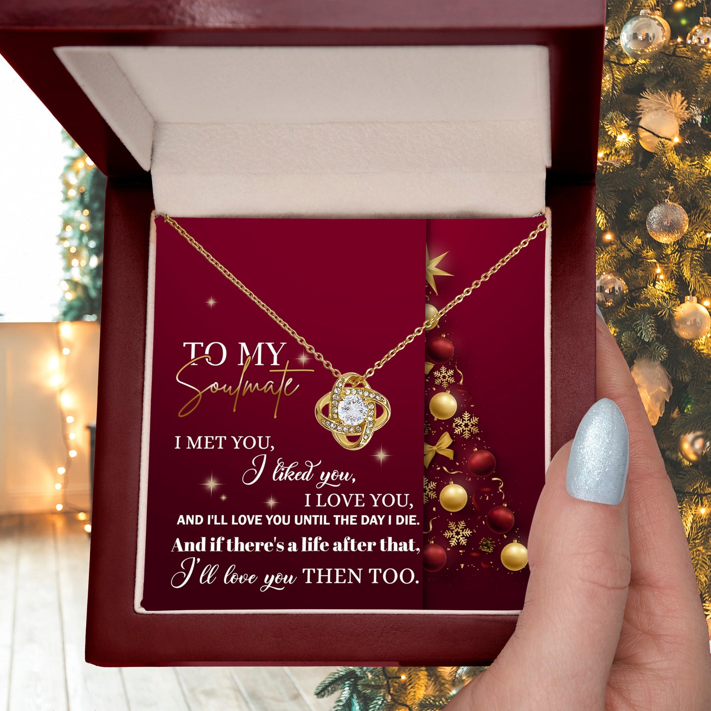 Gift for Soulmate - Love You Then - Love Knot Pendant Necklace - Mallard Moon Gift Shop
