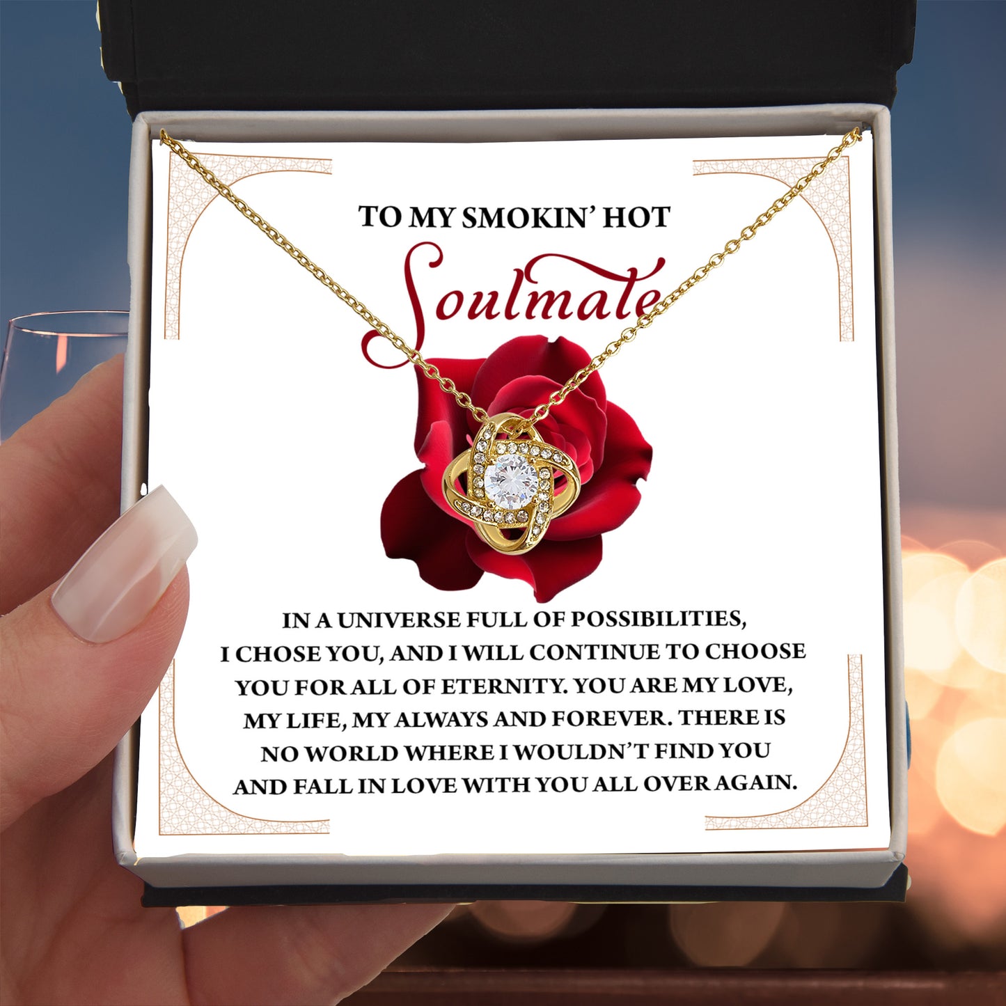 Romantic Anniversary, Valentine's Day Gift for Soulmate, Wife, Girlfriend - Fall In Love Over Again - Love Knot Pendant Necklace - Mallard Moon Gift Shop
