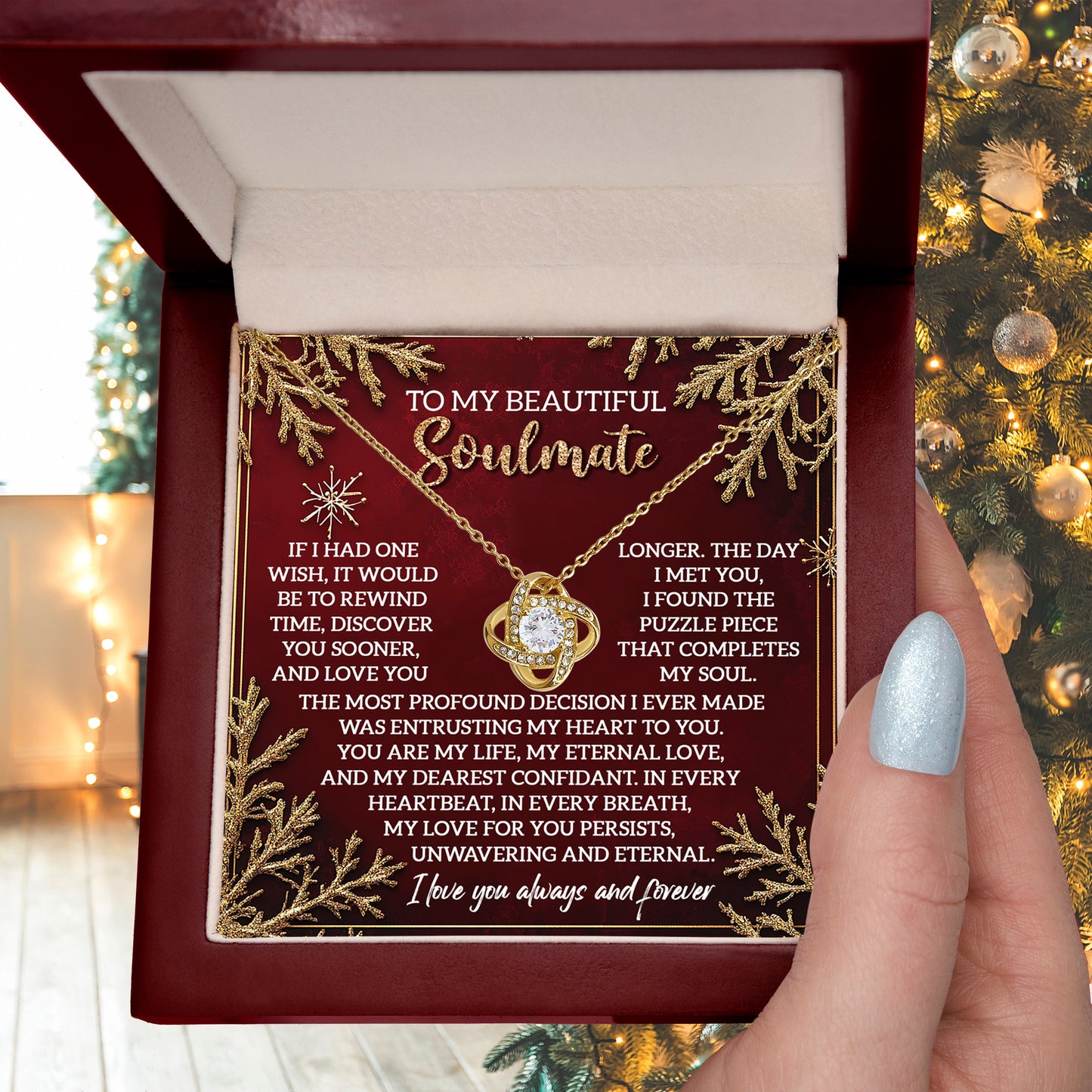 Gift for Soulmate - Rewind Time - Love Knot Pendant Necklace - Mallard Moon Gift Shop