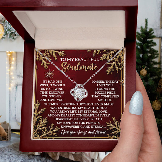 Gift for Soulmate - Rewind Time - Love Knot Pendant Necklace - Mallard Moon Gift Shop