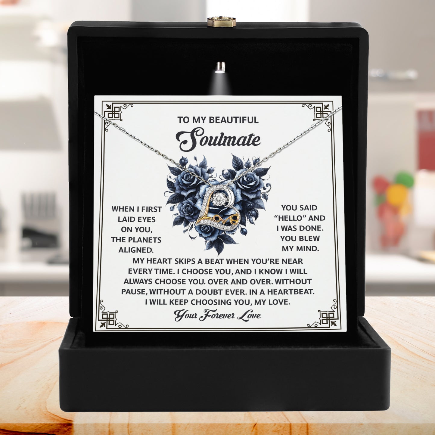 To My Beautiful Soulmate - Love Dancing Heart Necklace – A Romantic Gift to Celebrate Endless Love and Devotion - Mallard Moon Gift Shop