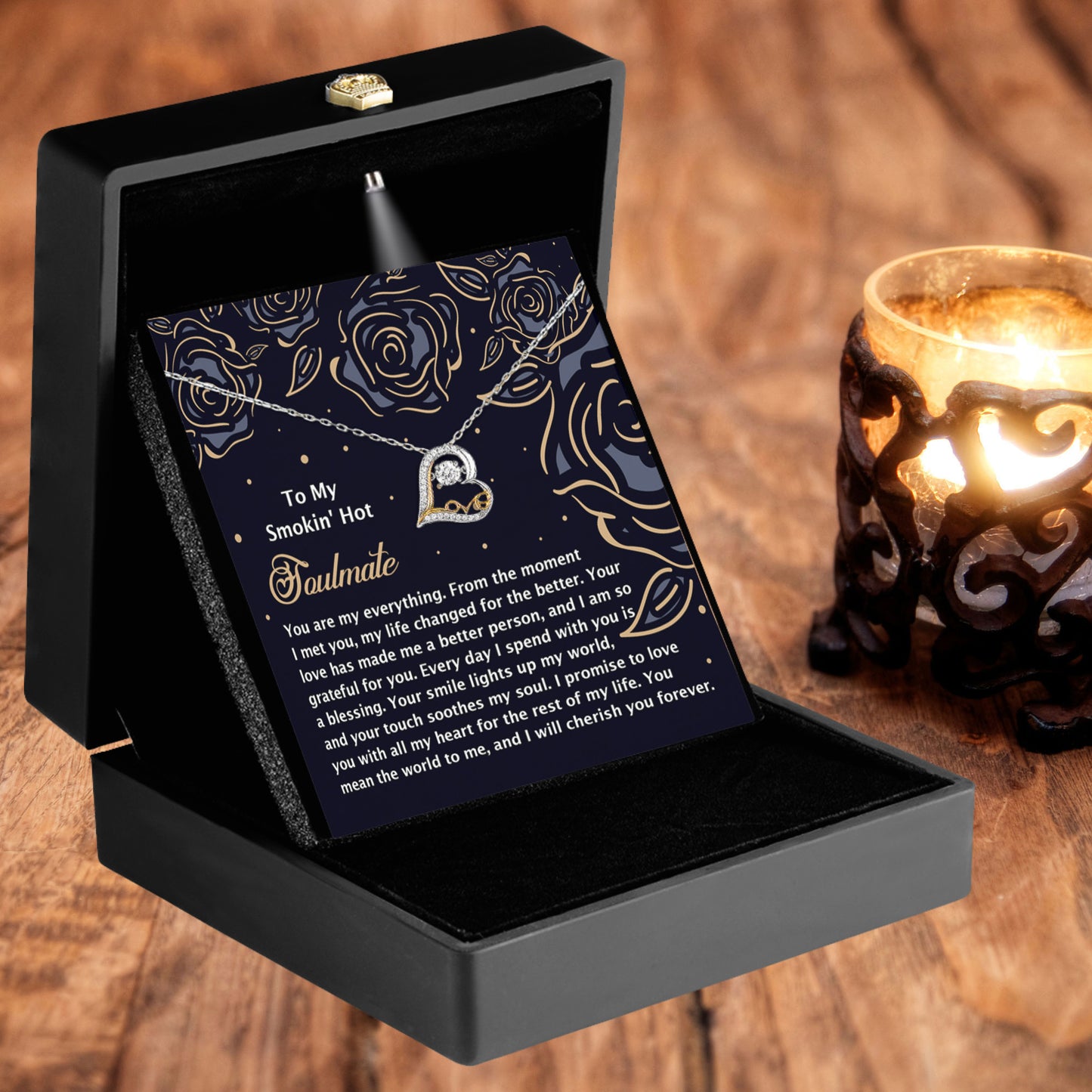To My Smokin' Hot Soulmate - Love Dancing Heart Necklace – A Romantic Gift for the One Who Lights Up Your World - Mallard Moon Gift Shop