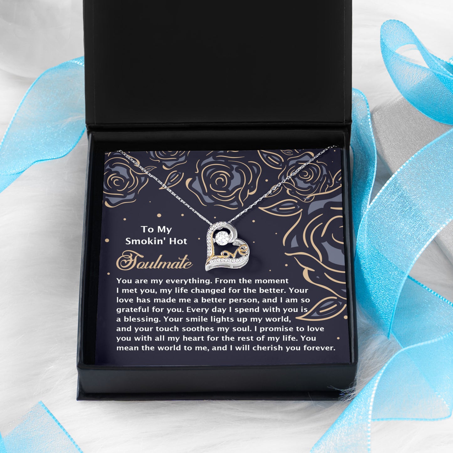 To My Smokin' Hot Soulmate - Love Dancing Heart Necklace – A Romantic Gift for the One Who Lights Up Your World - Mallard Moon Gift Shop