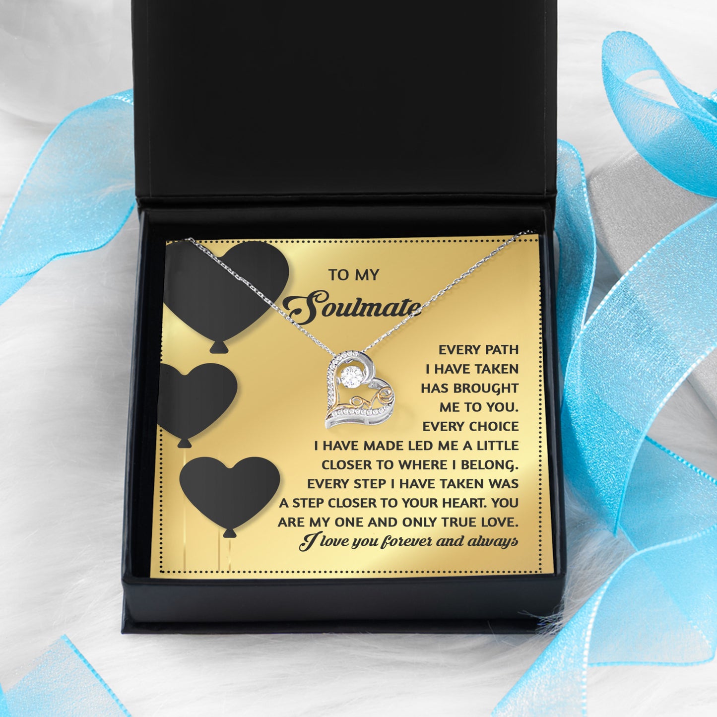 To My Soulmate - Love Dancing Heart Necklace – A Romantic Valentine’s Gift for Your One True Love - Mallard Moon Gift Shop