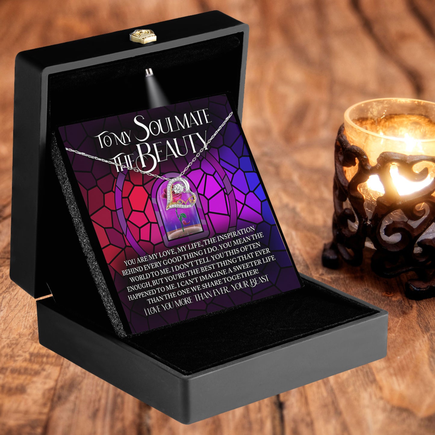 To My Soulmate: The Beauty - Love Dancing Heart Necklace – A Romantic Gift Inspired by Timeless Love and Devotion - Mallard Moon Gift Shop