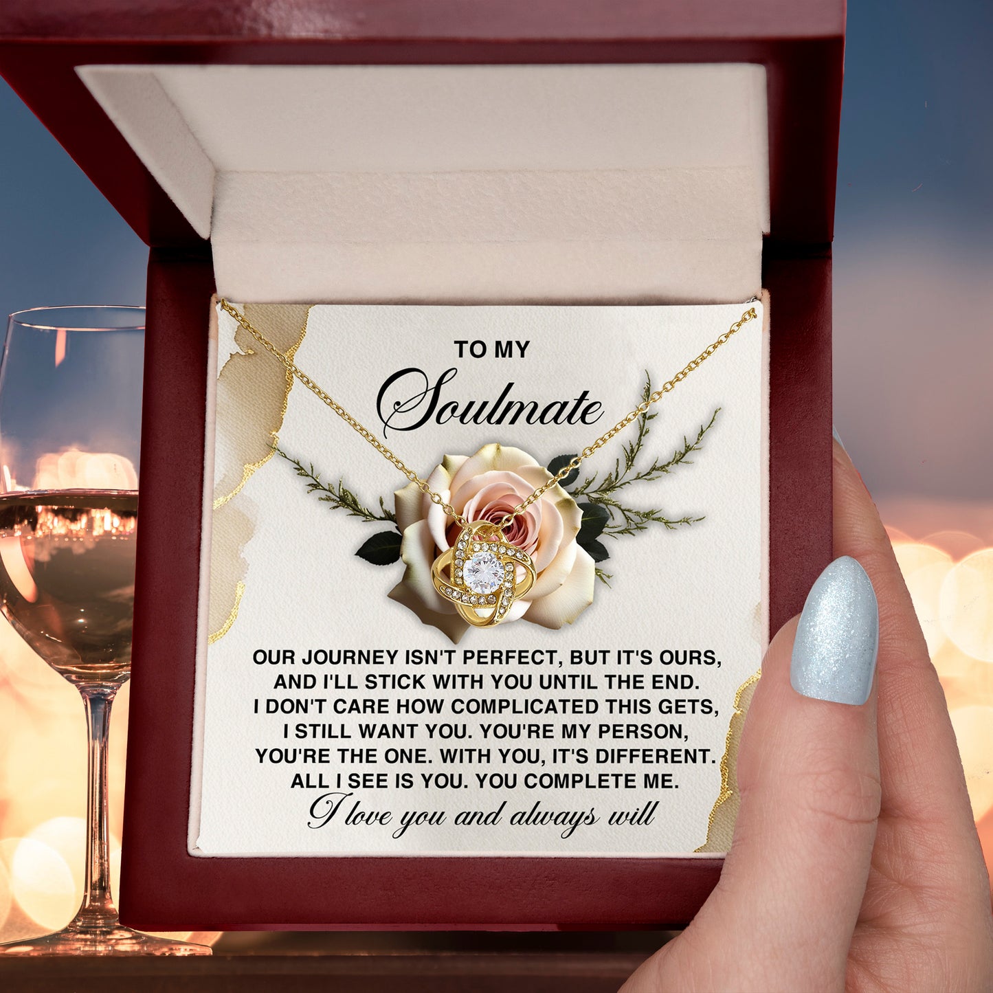 To My Soulmate - You Complete Me Valentine's Day Card – A Heartfelt Message for Your Forever Love - Mallard Moon Gift Shop