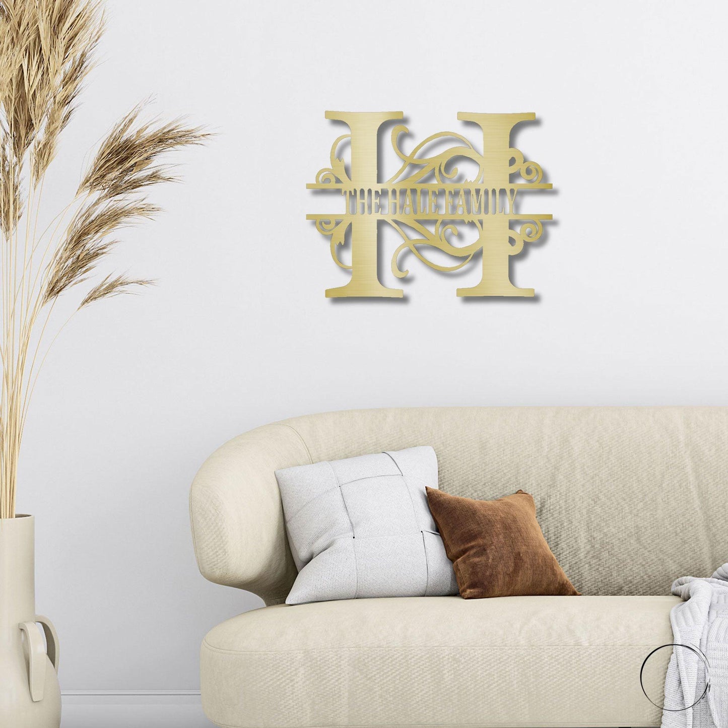 Split Letter Monogram Custom Name Indoor Outdoor Steel Wall Sign - Mallard Moon Gift Shop